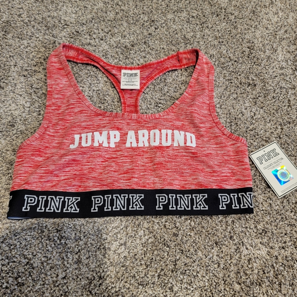 VS Pink Wisconsin Badgers Sports Bra